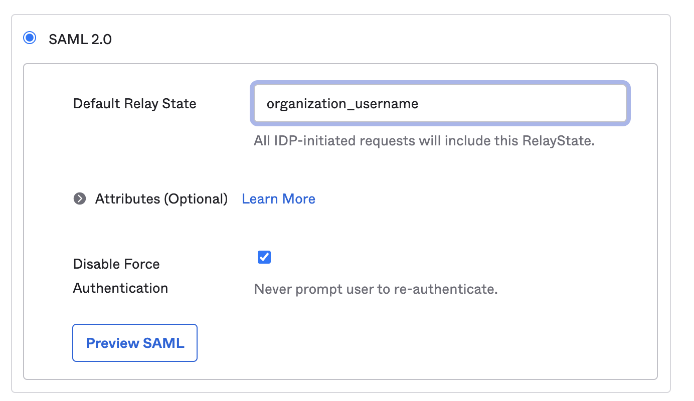 Okta - Default Relay State